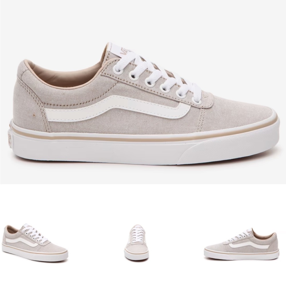 Vans Taupe (summer canvas) size 8. Lightly worn.